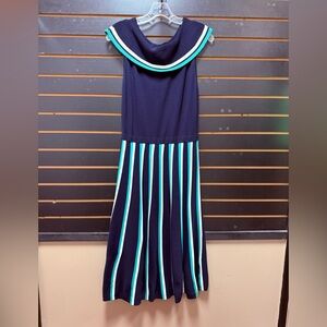 Boden Navy Striped Knit Midi Dress – Size US 12 (UK 16)